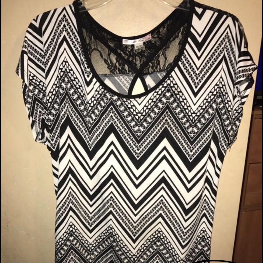 Black and White Blouse
